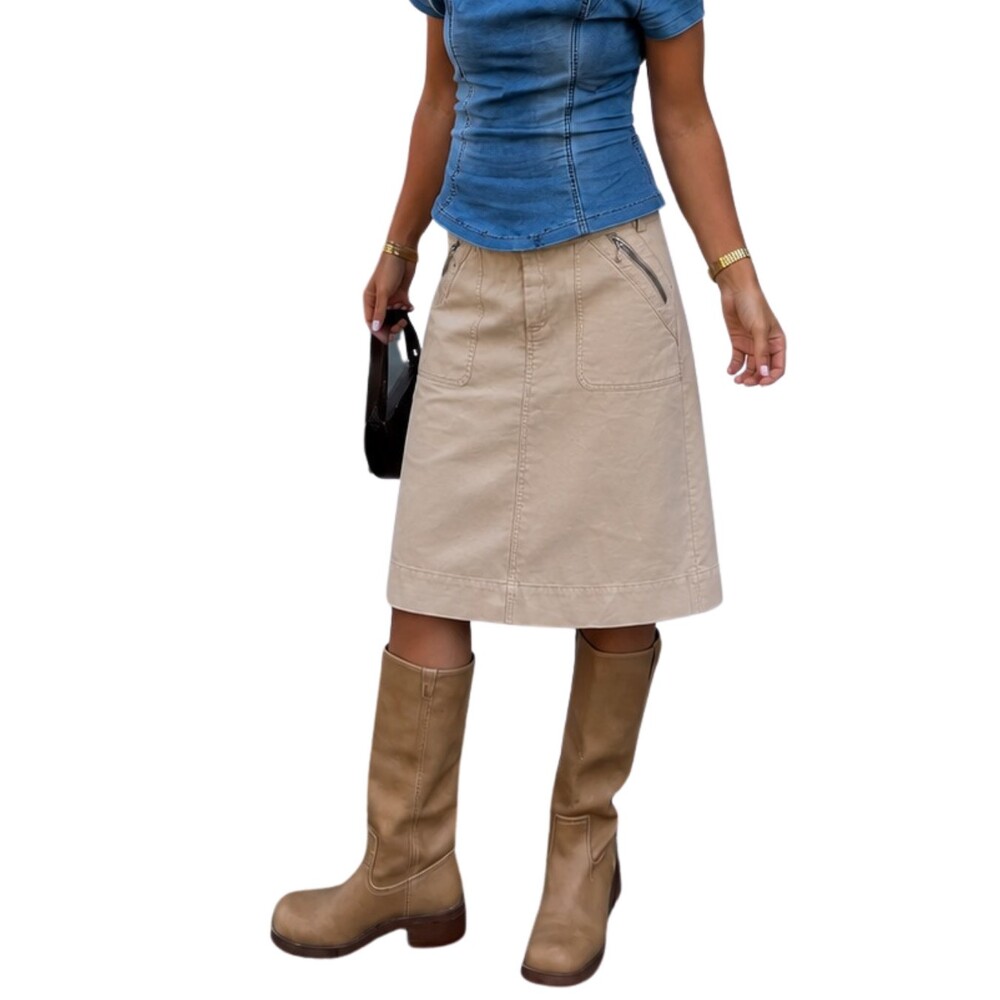 Vintage Banana Republic Utility Skirt 8 Khaki Coastal Y2K Euro Fisherman Model